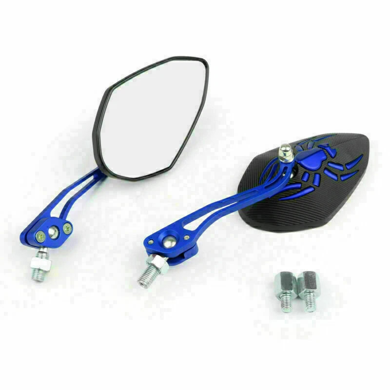 Universal 8mm 10mm Motorcycle Rear View Side Mirrors (Adjustable)