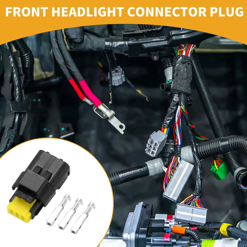 3 Pin Front Headlight Connector Plug for Peugeot