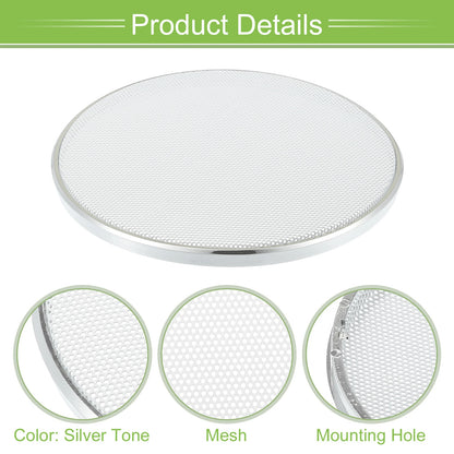 5" Car Speaker Grill Cover for Universal Fit (Silver Tone, White)