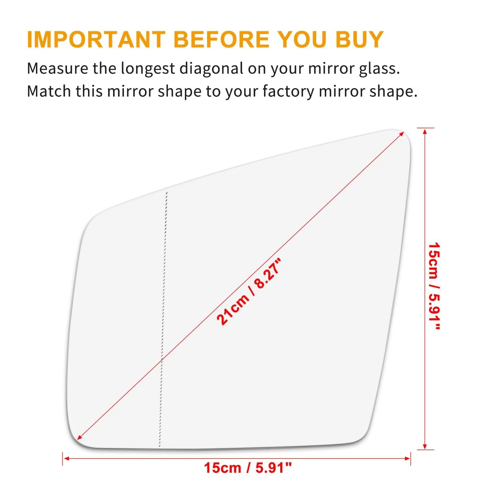 Heated Rearview Mirror Glass Left Right Replacement for Mercedes-Benz GLA (2017–2022)