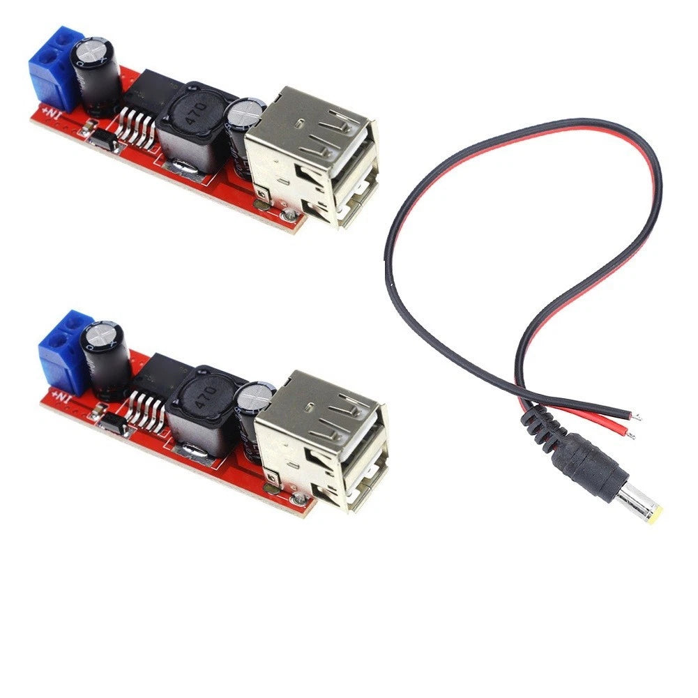 Dual USB Step Down Module for Car and Solar Systems (6V-40V)