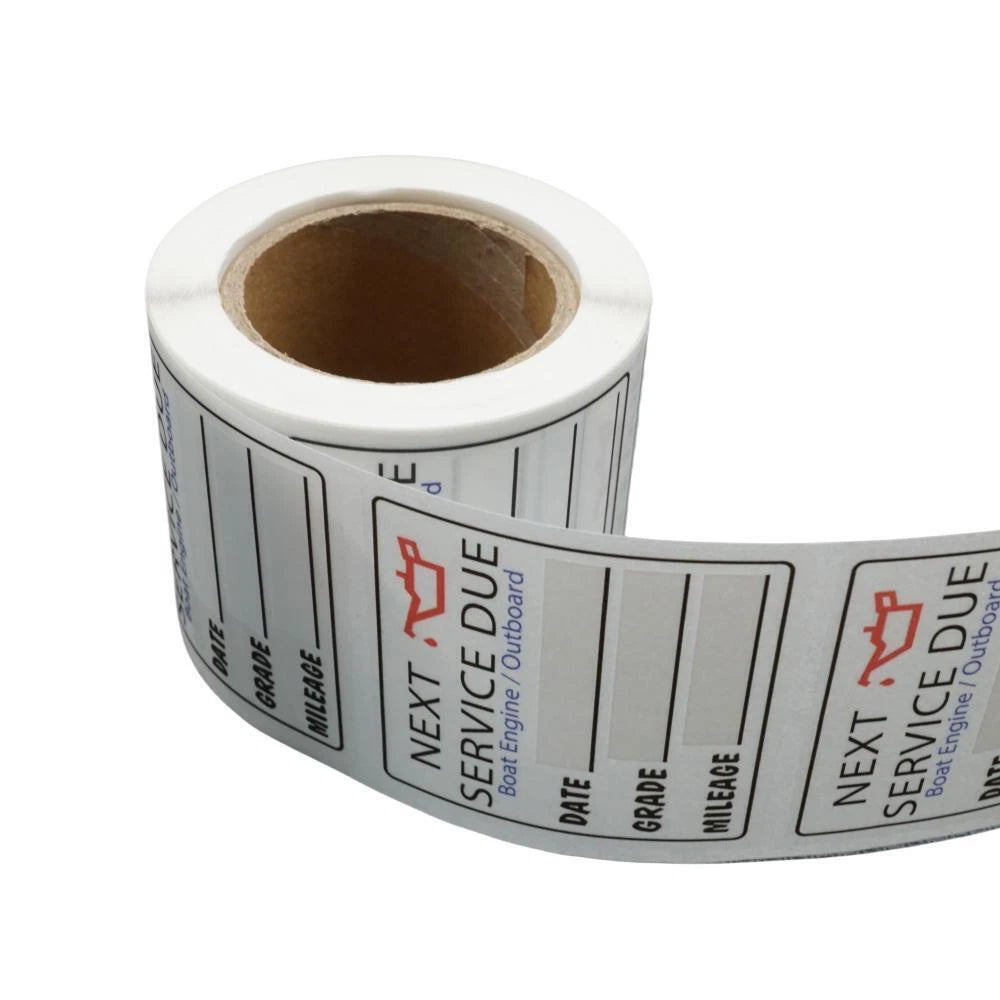 Change Sticker Next Service Due Reminder for Boat Engine (220 Sheets)