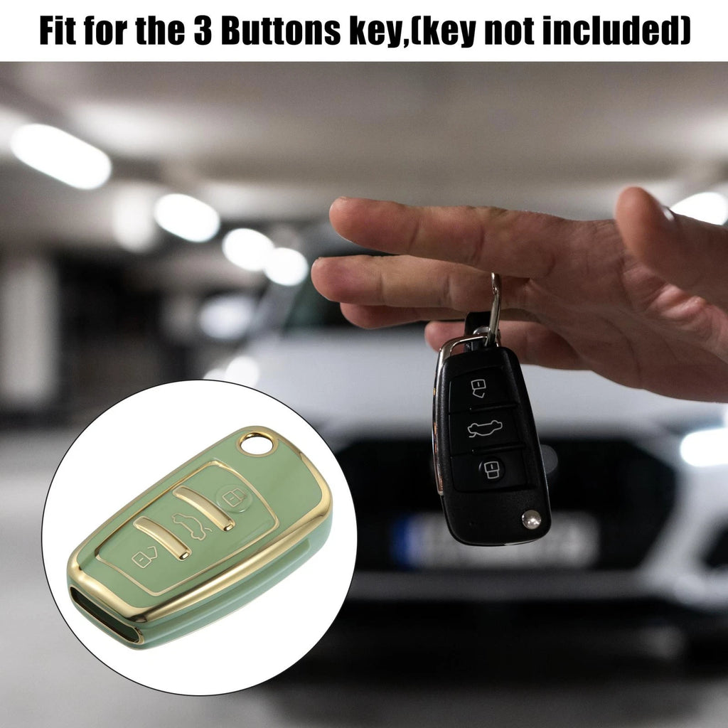 Key Fob Case TPU Cover for Audi Q3 3 Button (2015–2020)