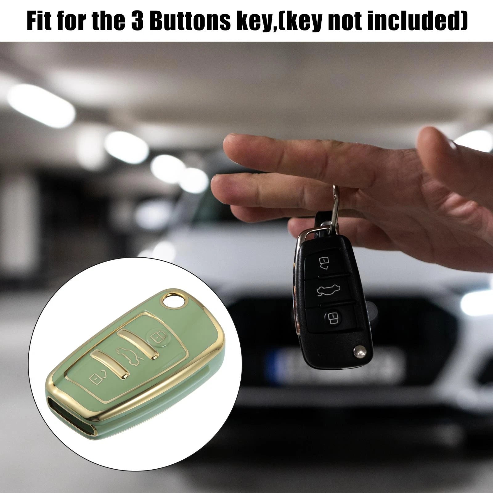 Key Fob Case TPU Cover for Audi Q3 3 Button (2015–2020)