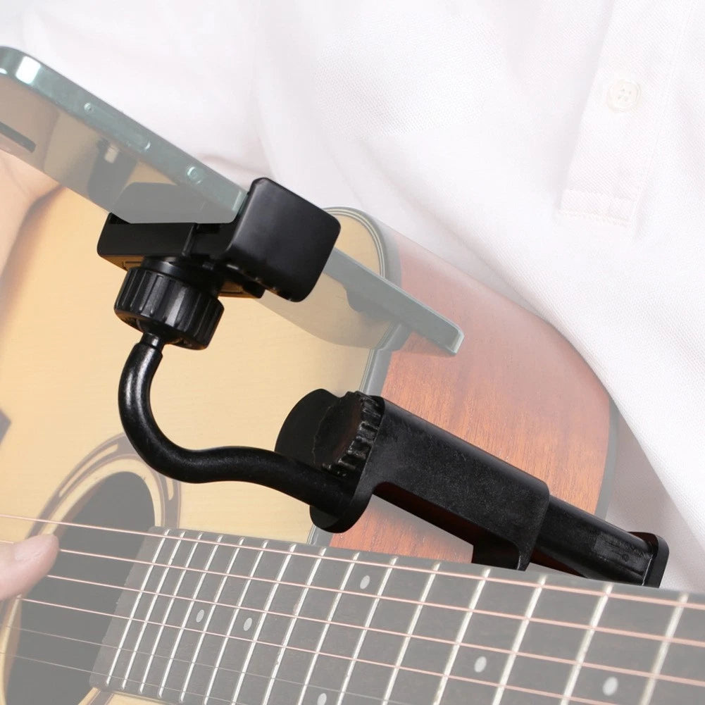 Guitar Phone Holder for Optimal Viewing Angle