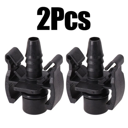 Set of 2 Black ABS Expansion Tank Hose Connectors for Car Cooling Systems