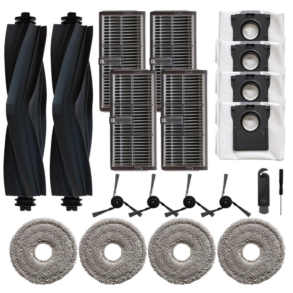 Main Brush and Microfiber Mop Cloth Kit for Robot Vacuum