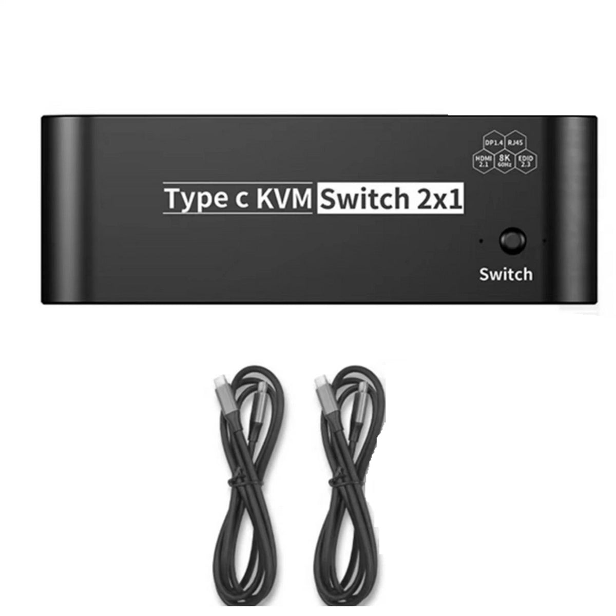 2X 8K USB C KVM Switch for RJ45 Type C (100W PD Charge)