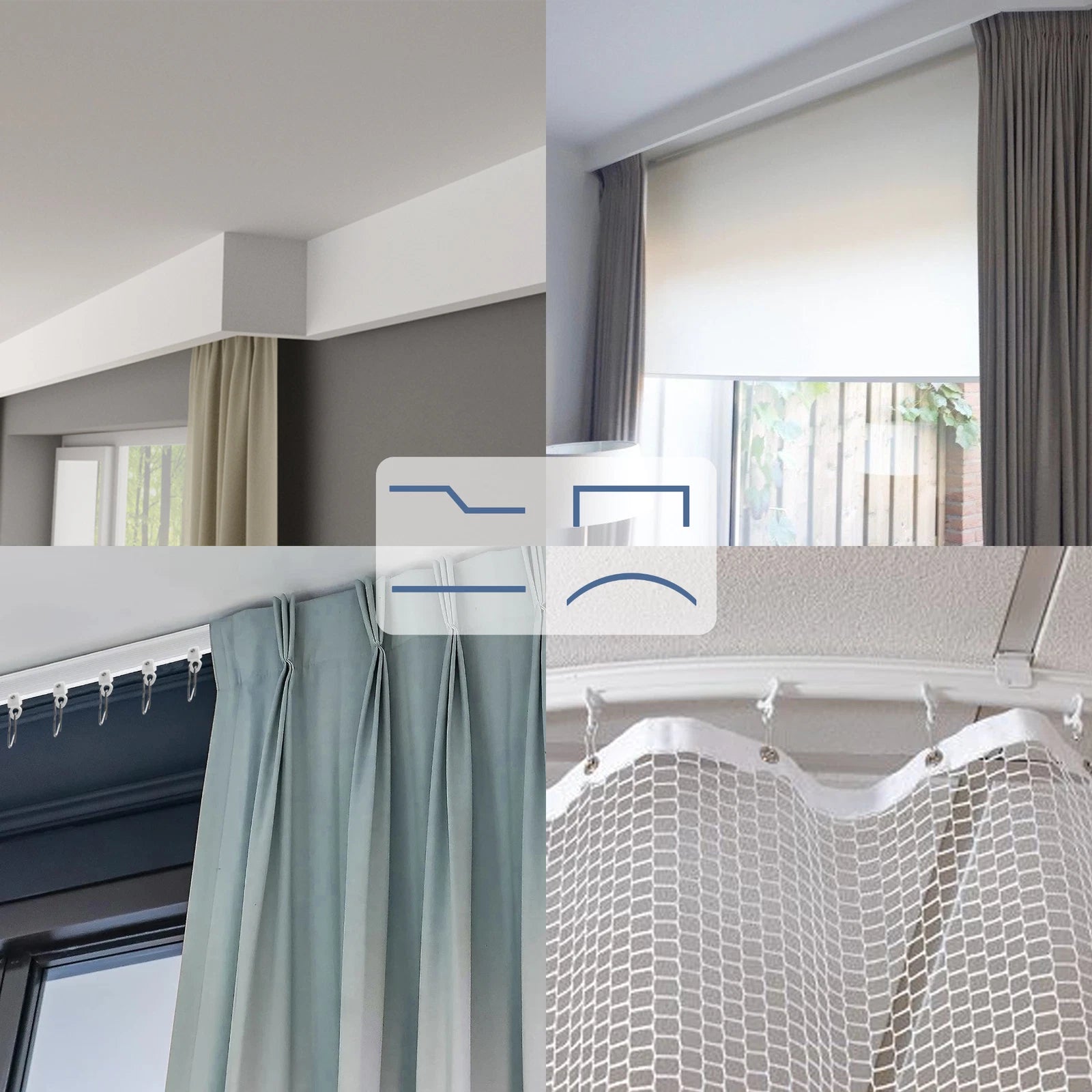 Ceiling Curtain Track for Flexible Installations (16.4Ft)