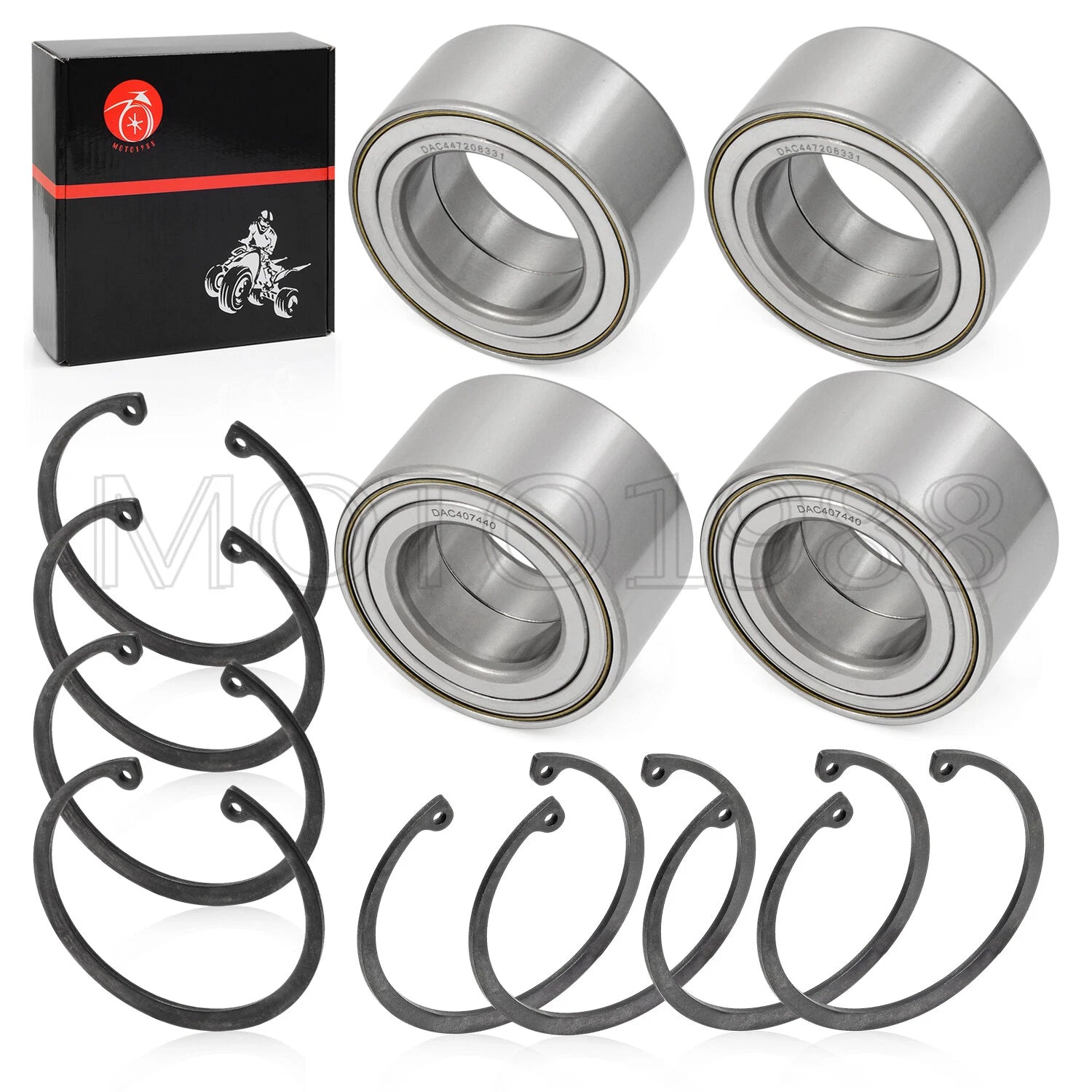 Front & Rear Wheel Bearings & Ring Clip for Polaris RZR 800 (2010–2014)