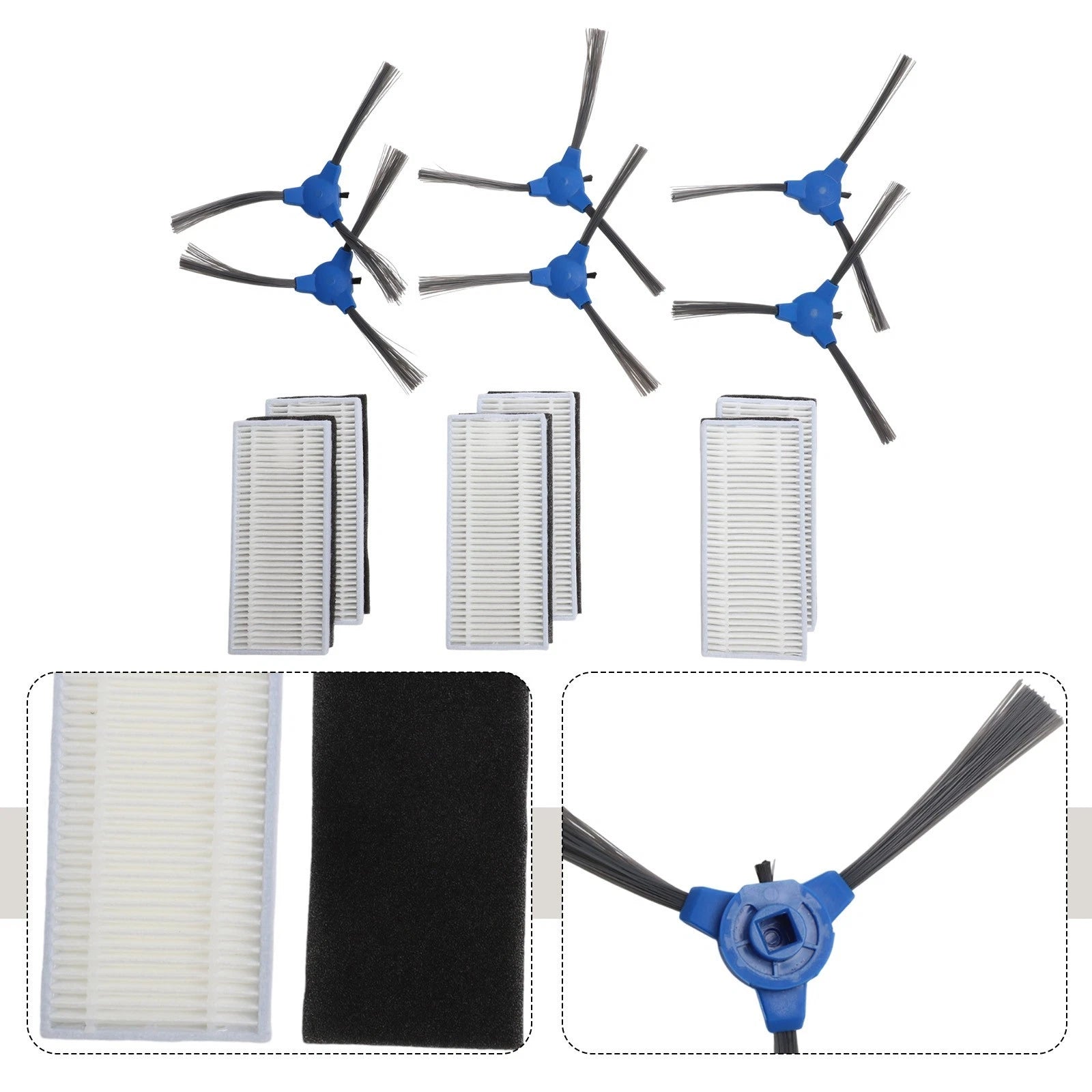 Replacement Kit for Coredy Robot Vacuum (12 Pieces)