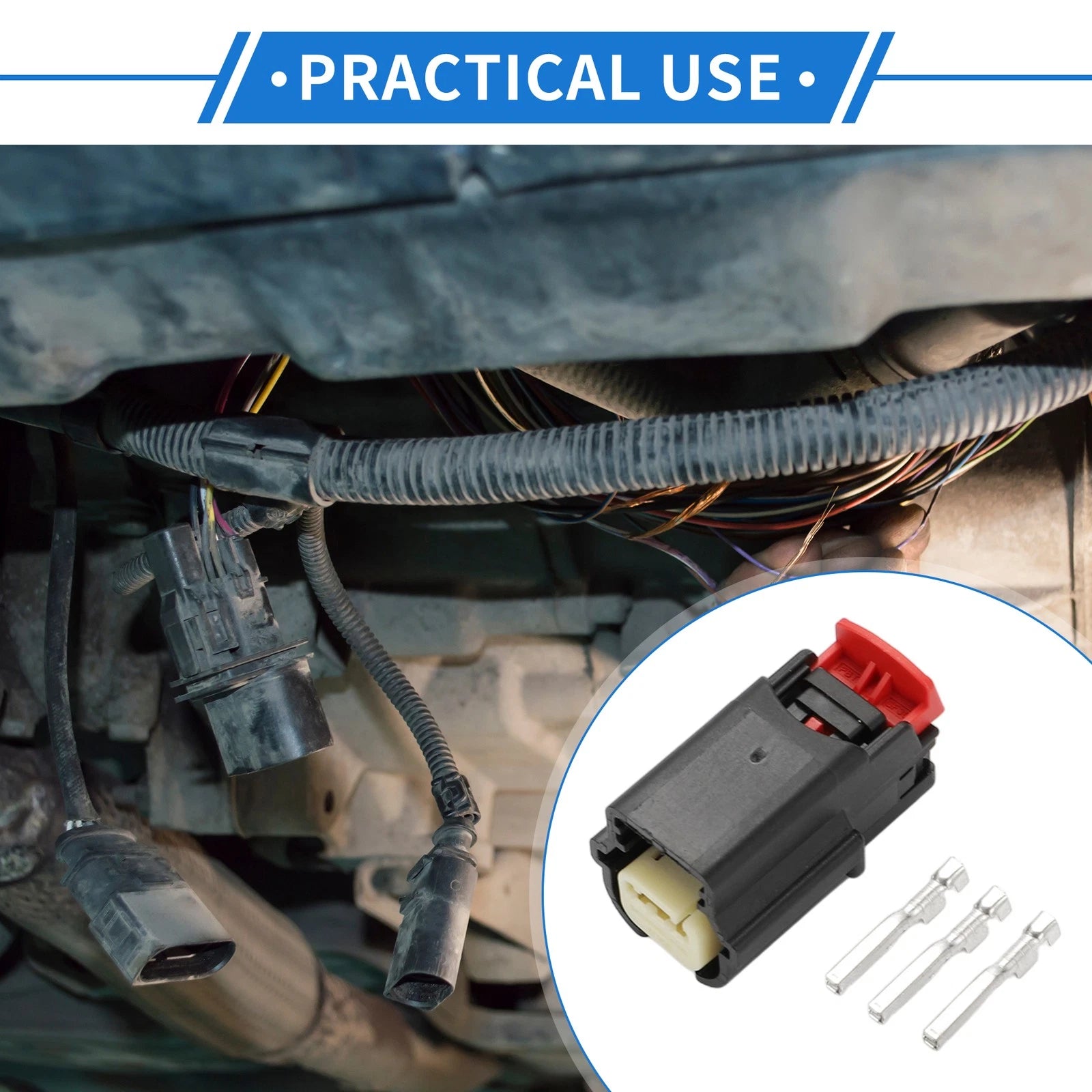 Parking Assist Sensor Connector Plug 3 Pin for Chevrolet Dodge (1 Set)