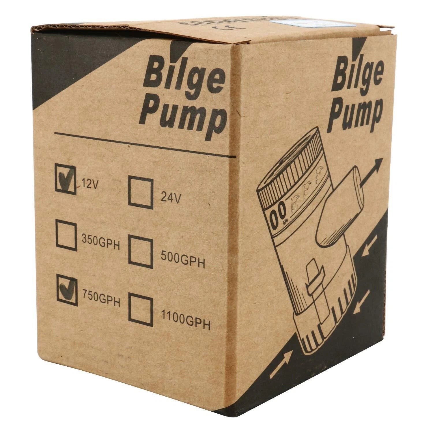 750GPH Submersible Bilge Pump for Boat RV Marine Pond Pool Fishing