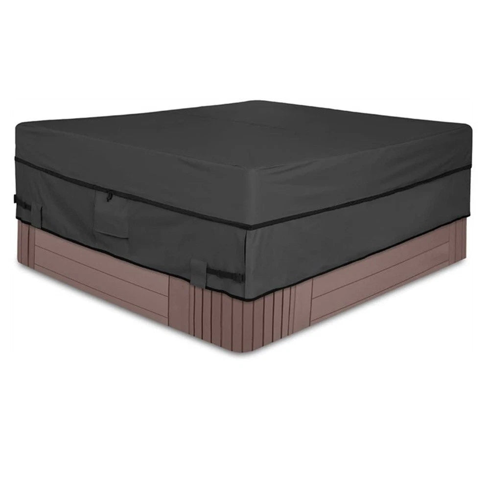 Square Spa Pool Cover for Spa Pools (210D, UV Reflective, Black)