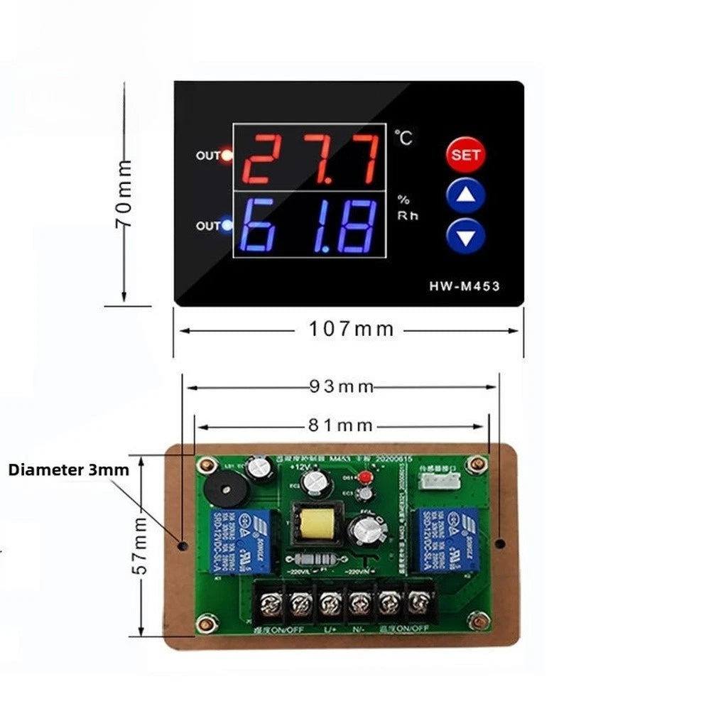 Digital HW-M453 Thermostat for 12V 24V AC220V Systems