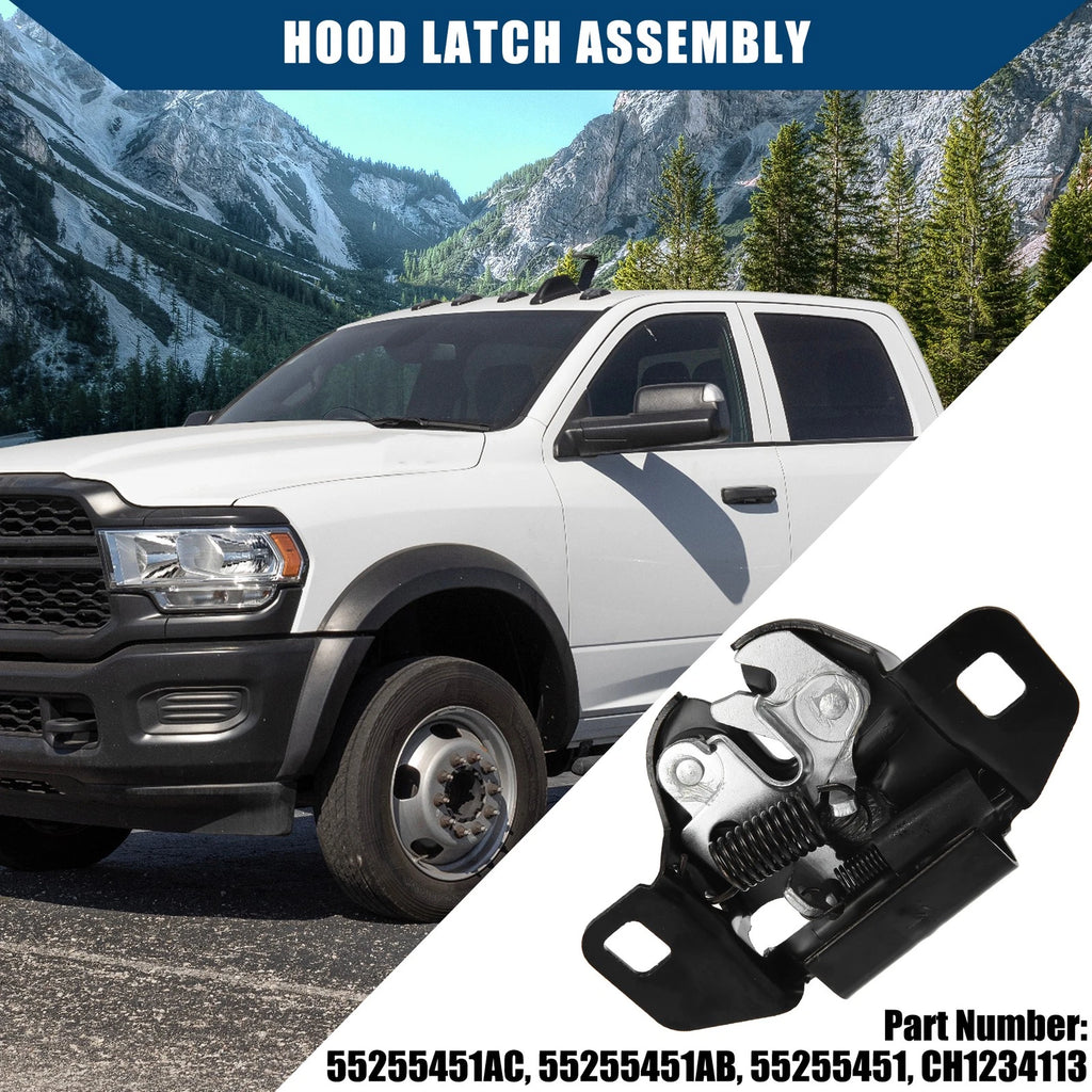 Hood Latch Lock Assembly Replacement for Dodge Ram 1500 2500 3500 (2013–2024)