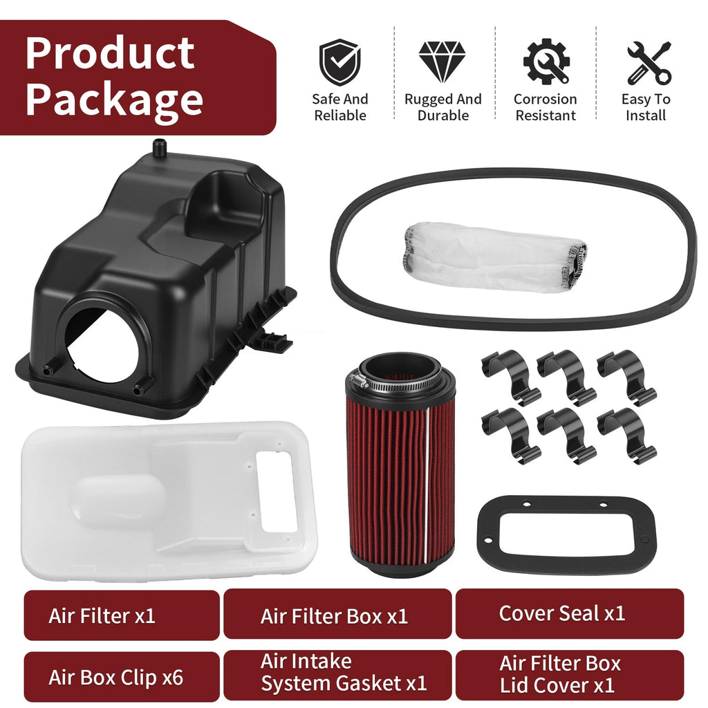 Air Filter Box Lid Cover Seal w/Clip Kit for Polaris Sportsman 400 450 500 (2001–2010)