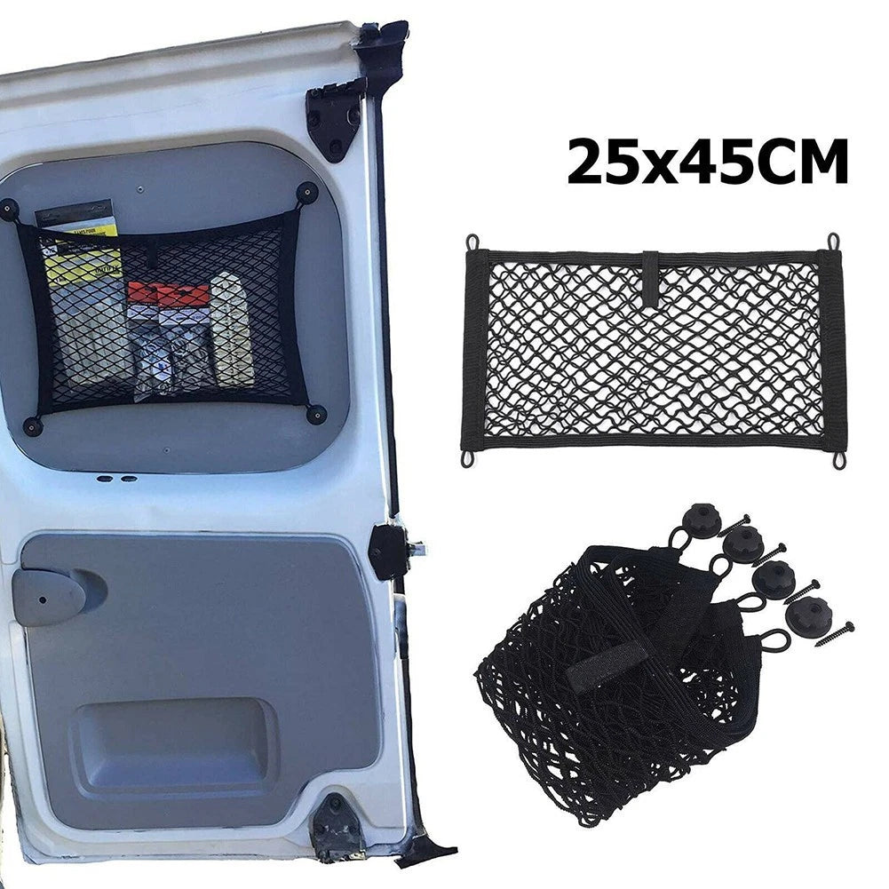 Elastic Storage Net for Cargo Organization in Van Mobile Home Boat