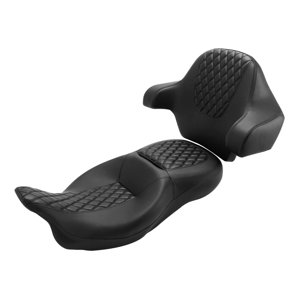 Driver Passenger Seat & Backrest for Harley Electra Glide (2014–2023) 22 Black