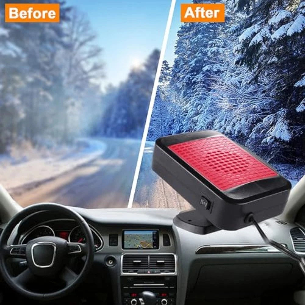 Portable Car Heater 12V for Windshield Defrost (360° Rotatable Fan)