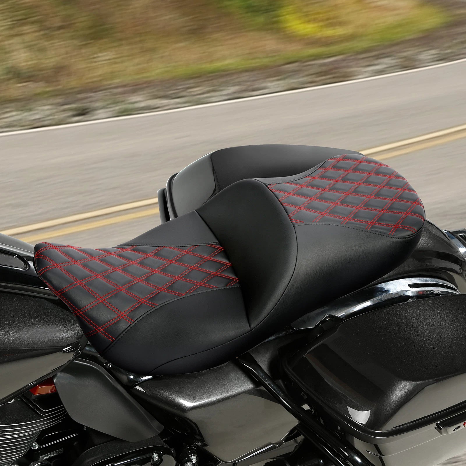 Driver Passenger Seat for Harley Electra Road Glide King (2009–2023) Black
