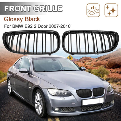 Gloss Black Front Kidney Grille for BMW E92 3 Series (2007–2010)