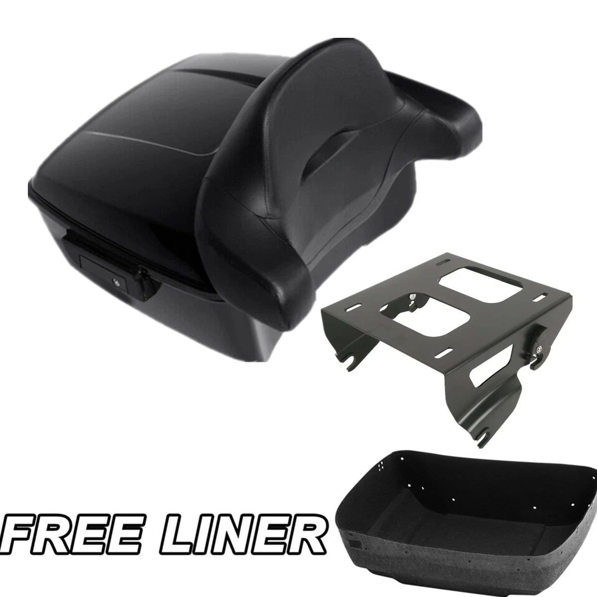 Black King Trunk Backrest Pad for Harley Touring (2014–2025)