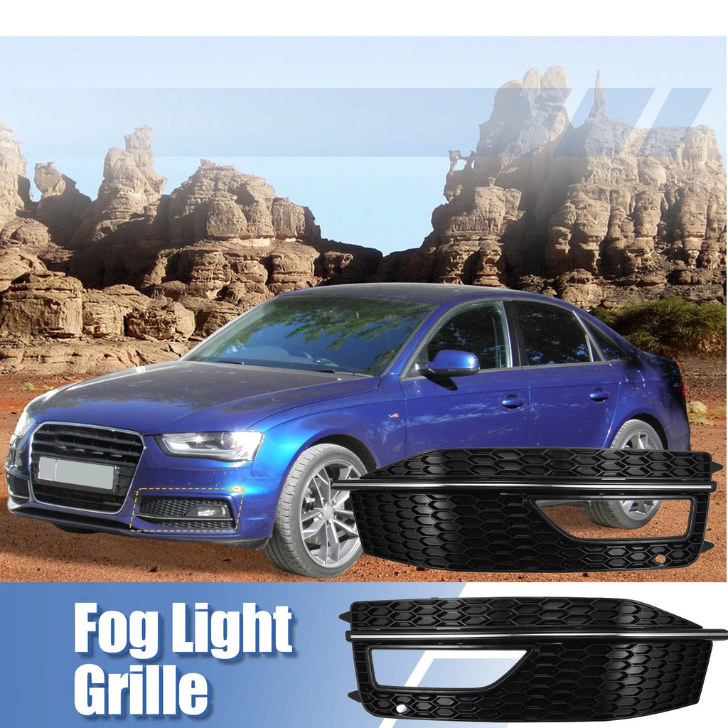 Front Bumper Fog Light Grille Cover Replacement for Audi A4 S4 (2013–2015)