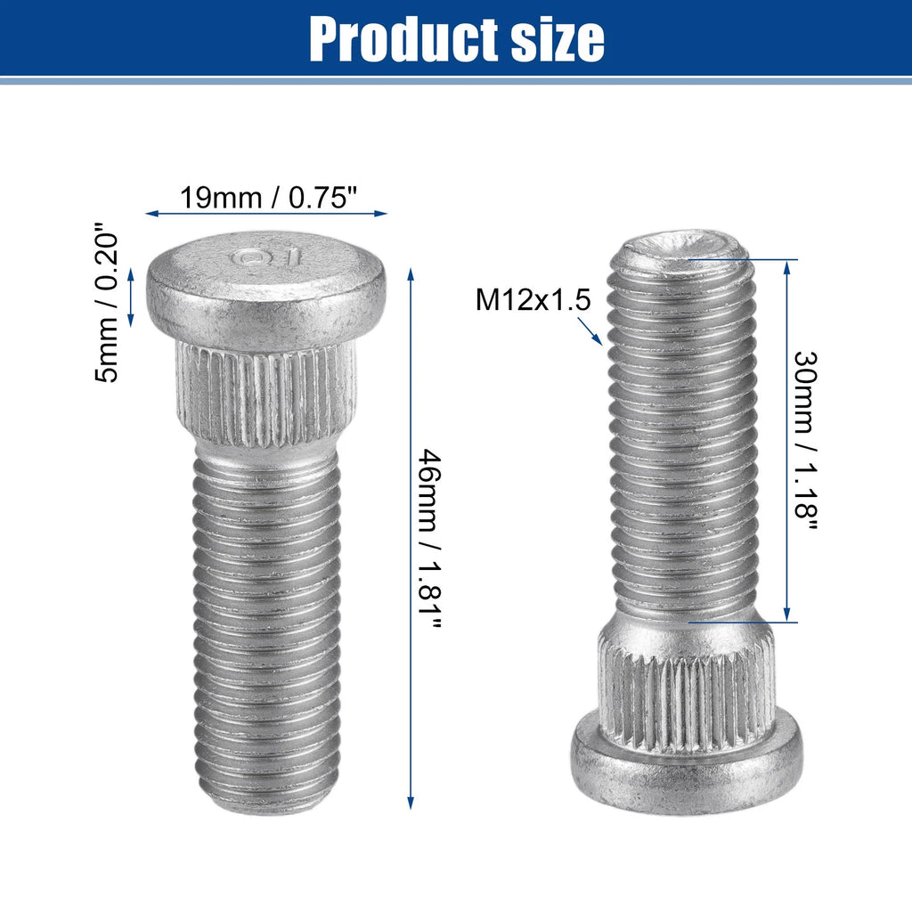 Wheel Lug Studs 2 Pack Replacement M12x1.5 Front Rear for Lexus ES350 (2007–2024)