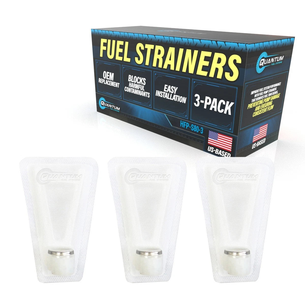3X Fuel Pump Filter Strainers for QFS