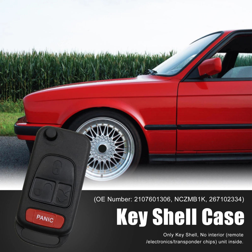 Car Replacement Key Shell Case for Mercedes-Benz 4 Button Black (2010–2022)