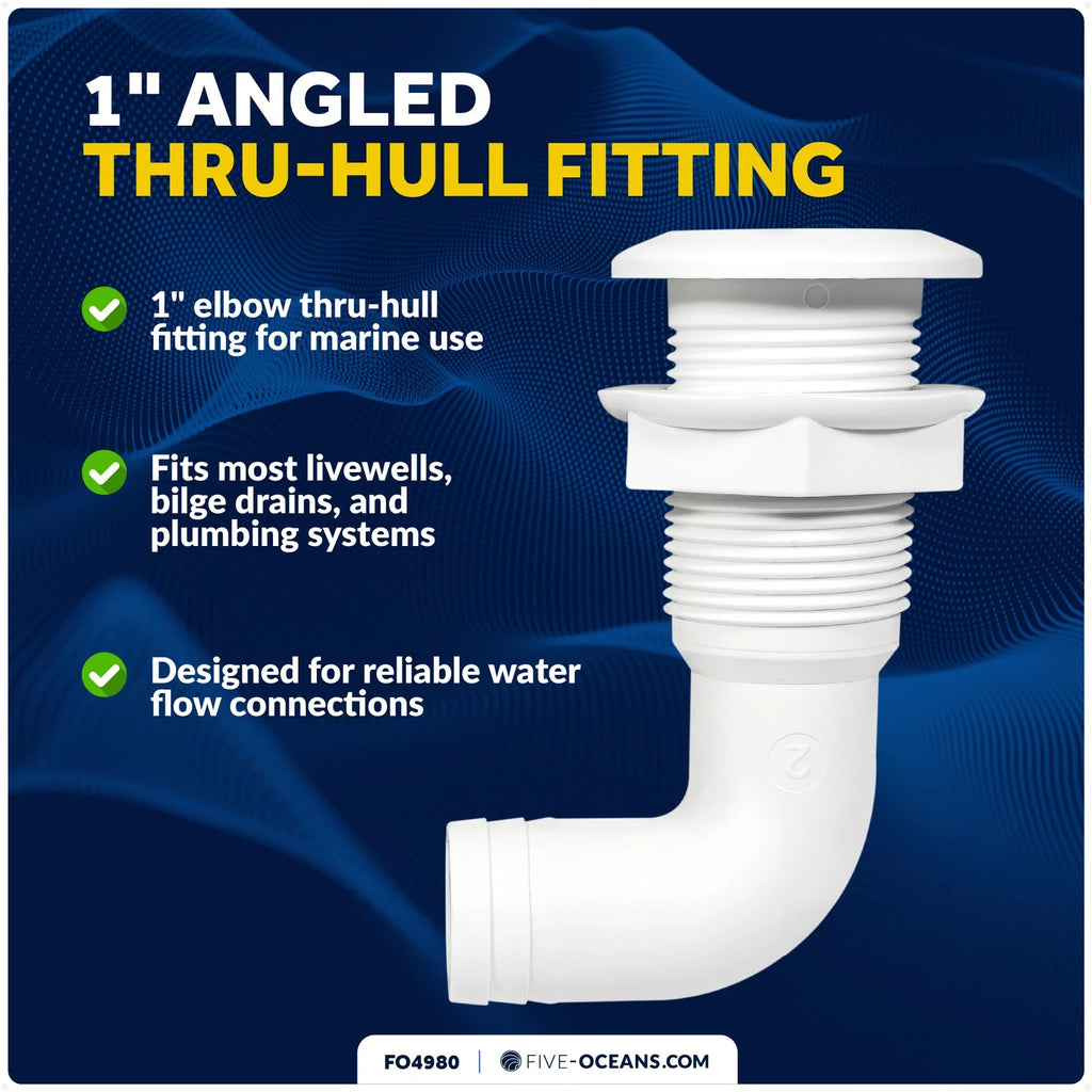 1" Angled Thru-Hull Fitting for Boat & Pontoon (FO4980)