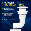 1" Angled Thru-Hull Fitting for Boat & Pontoon (FO4980)