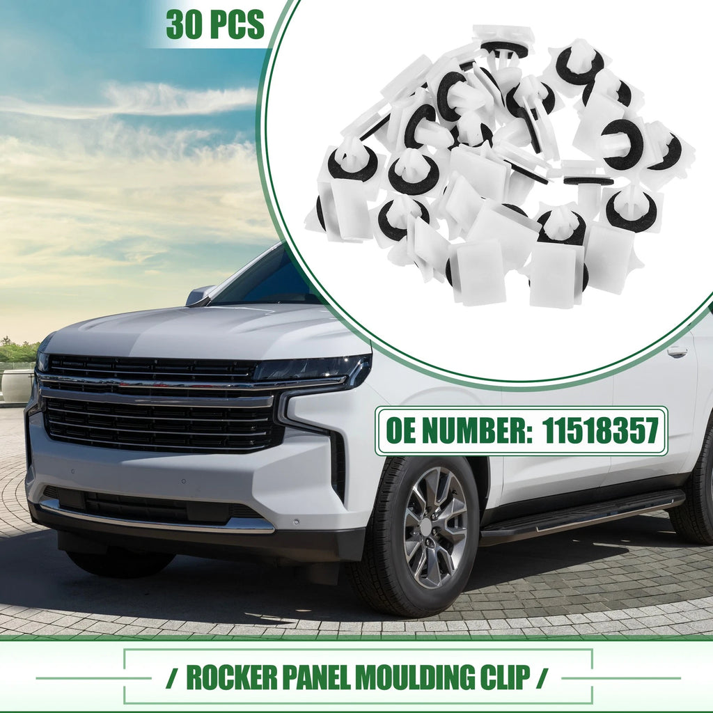Rocker Panel Clips Replacement Kit for Chevrolet Avalanche 2007–2013 (30 Pc)