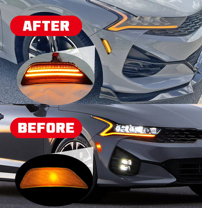 Double Row Amber LED Front Side Marker Turn Signal Light for Kia K5 (2021–2024)