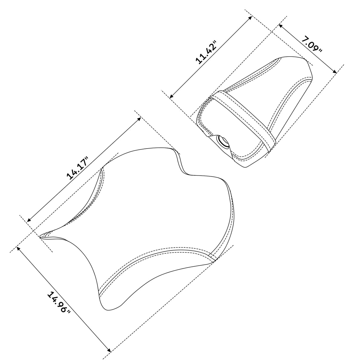 Seats for Yamaha YZF R6 (2017–2022) - Black Blue Rider Driver Passenger