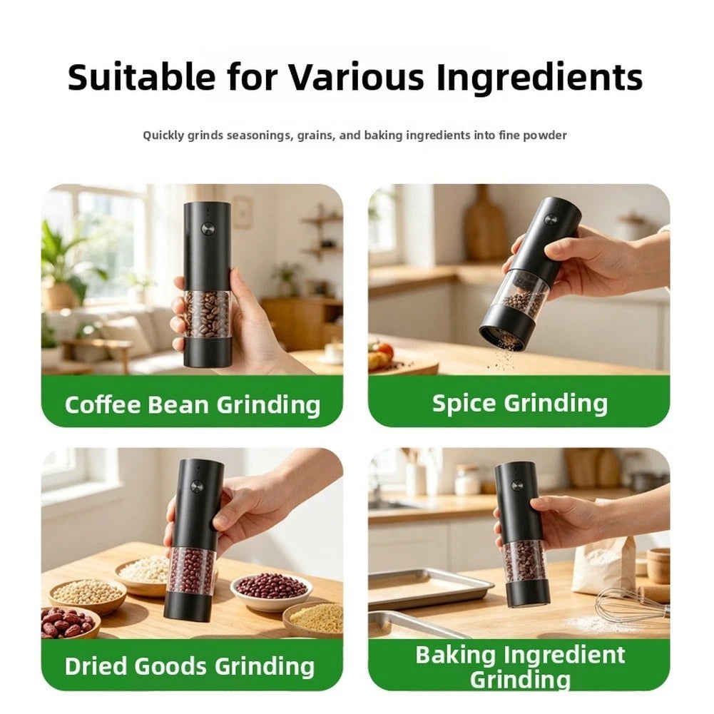 2X Electric Salt and Pepper Grinder Set with LED Light Base