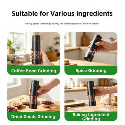 2X Electric Salt and Pepper Grinder Set with LED Light Base