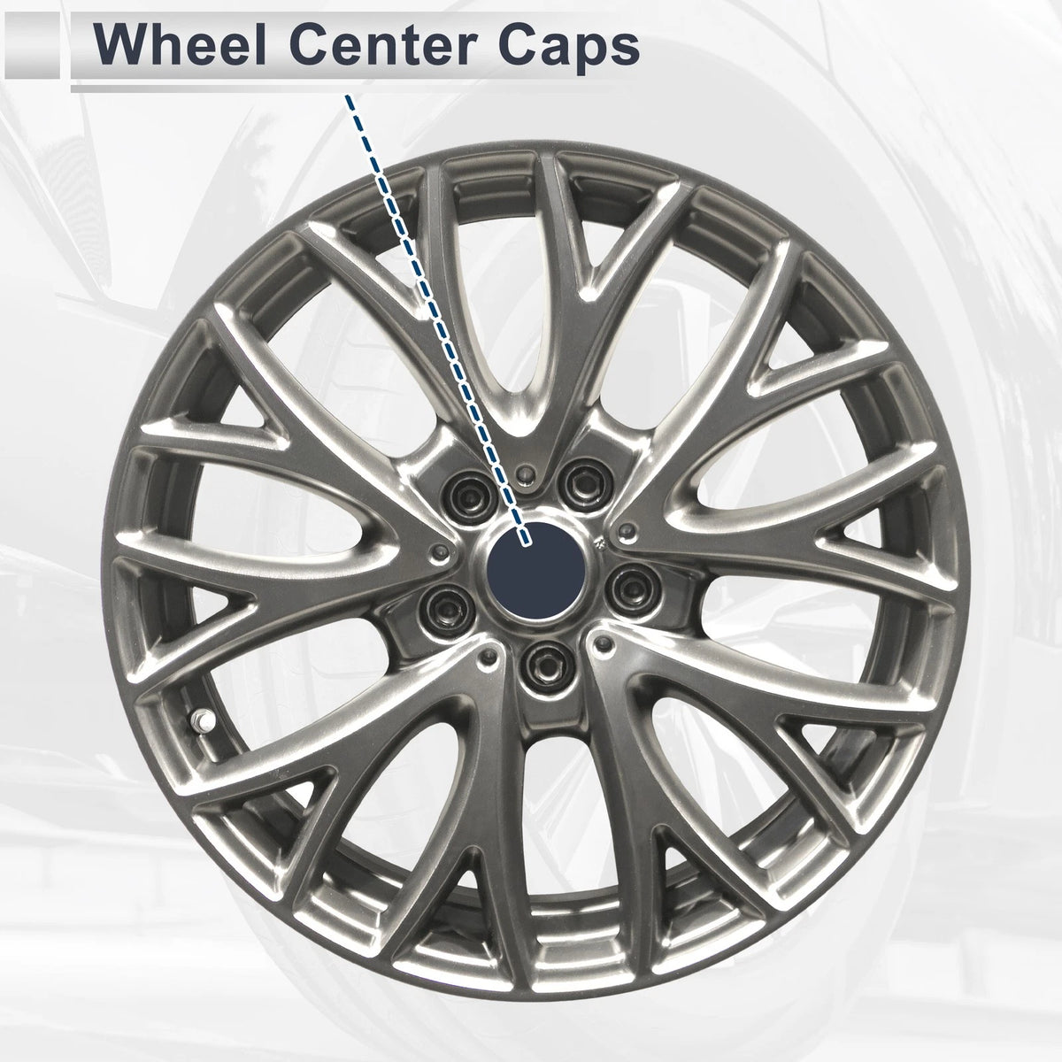 Set of 4 Wheel Center Caps for (2.42" 2.60" Black)