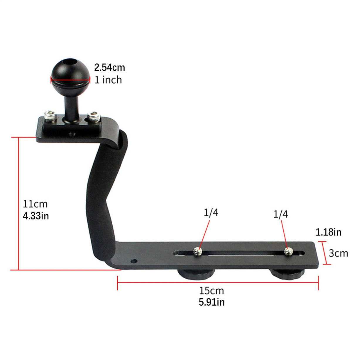 Z-Type Aluminum Alloy Underwater Extension Stand Bracket for SLR Camera