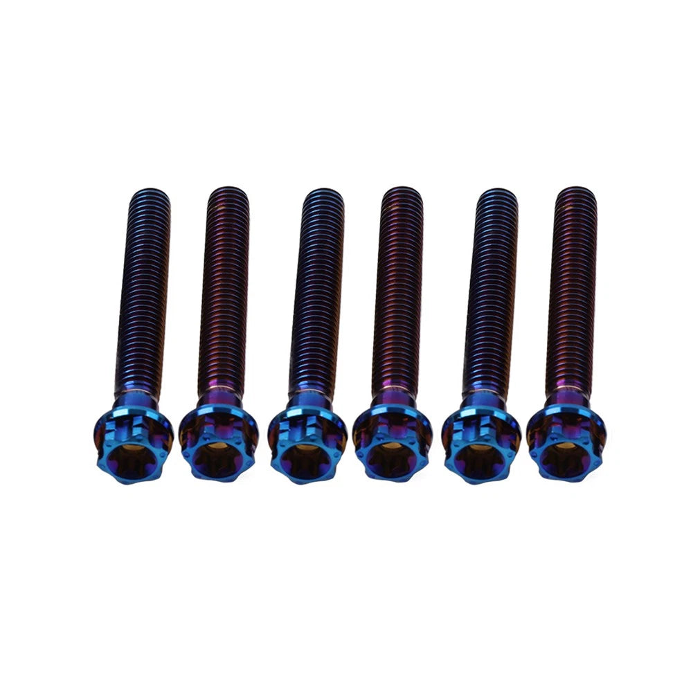 6X M10x50mm Titanium Bolt Torx Head Flange Screw for Motorcycle Bike