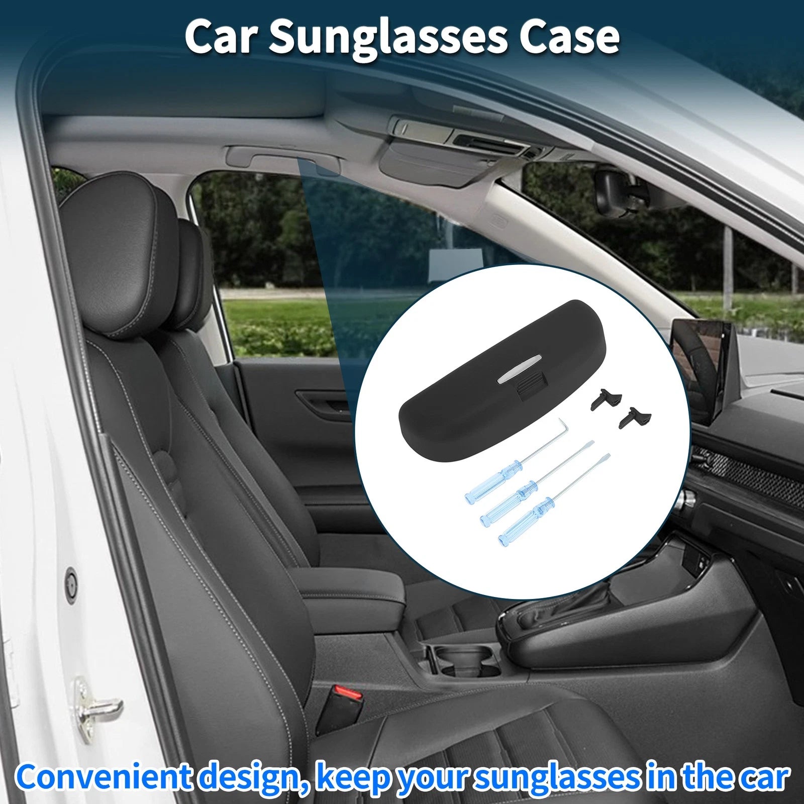 Car Sunglasses Case for Audi Q3 Eyeglasses Holder Storage Box (2013–2021)