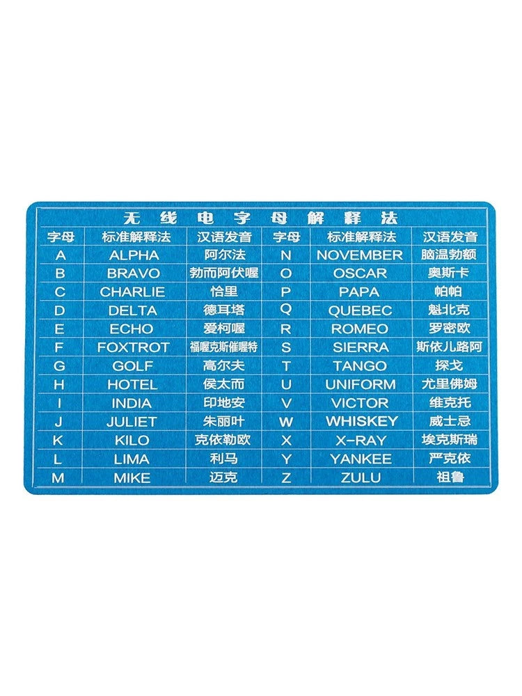 Educational Aluminum Morse Code Card for Radio Transmission 8 6x5 4