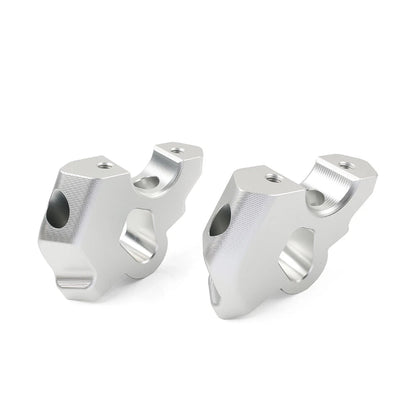 2X Silver Handlebar Riser Clamp Mount CNC for BMW R1300GS (2024-2025)