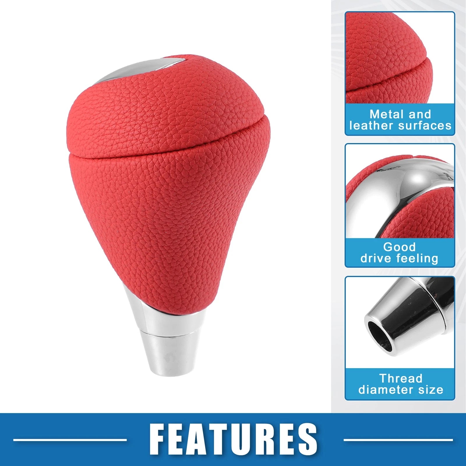 Gear Shift Knob Replacement for Lexus and Toyota Red Silver Tone (All)