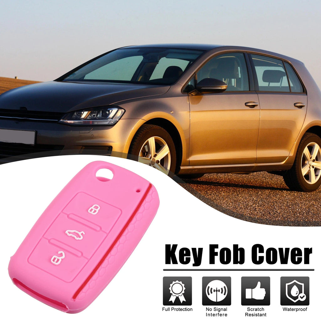 Silicone Key Fob Shell 3 Button Replacement for Volkswagen GTI CC (2010–2017)