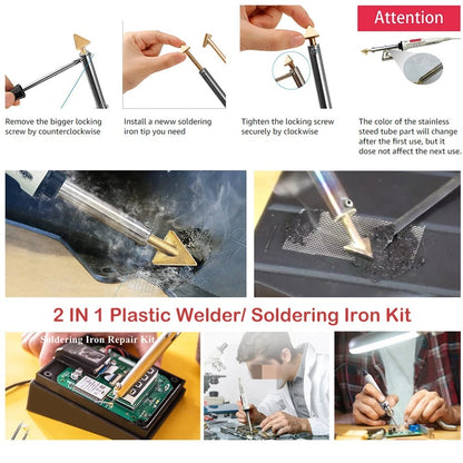 Plastic Welding Rods Kit with Stainless Steel Mesh and Sandpaper