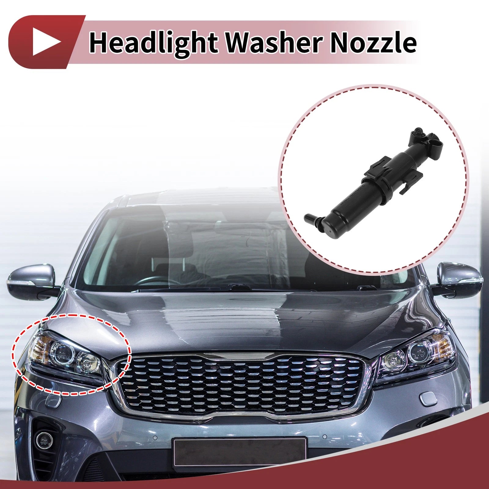Front Passenger Side Headlight Washer Nozzle Replacement for BMW 535i (2010–2016)