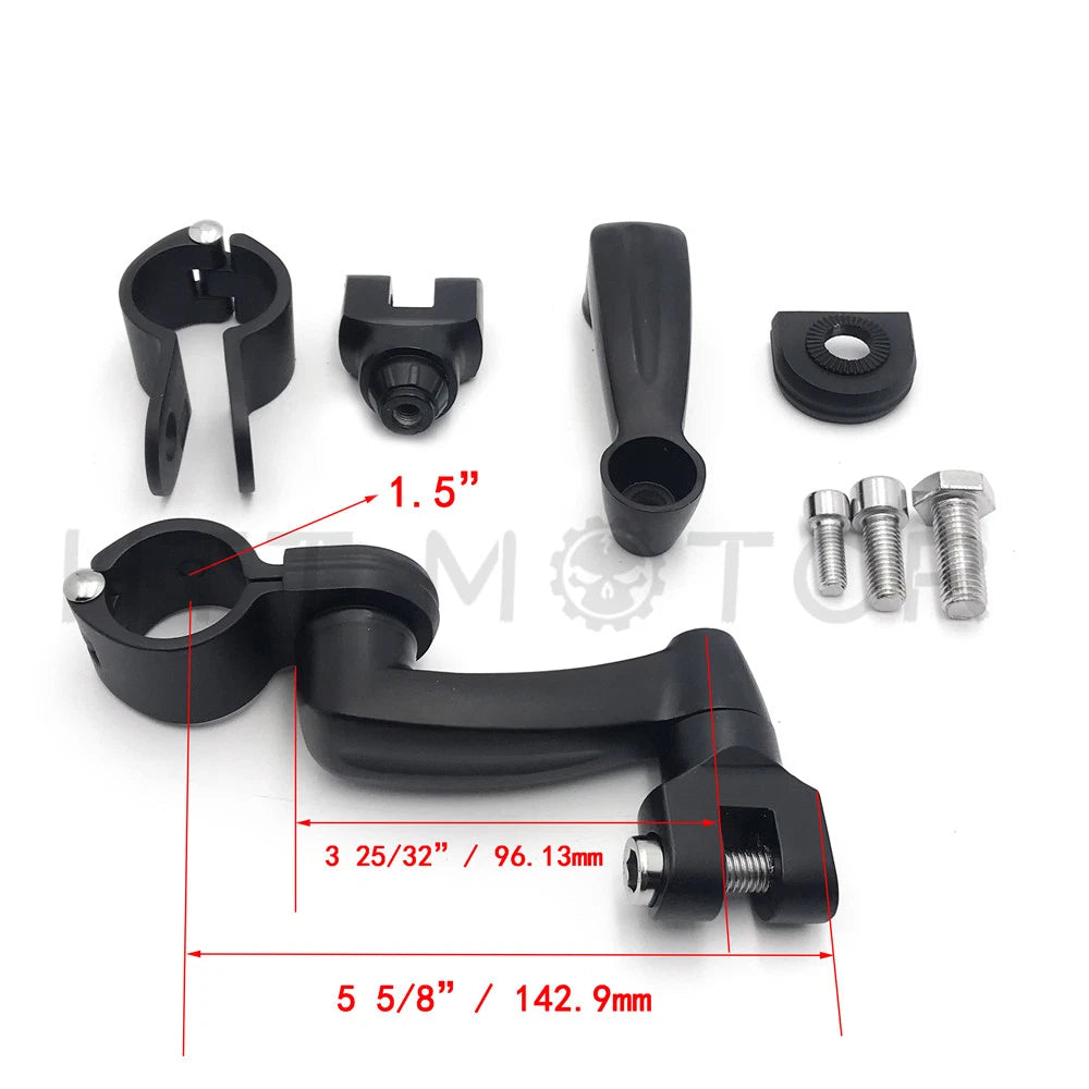 Gear Skull Arched Footpeg Mounting Kit for Motorcycle (Chrome Black)