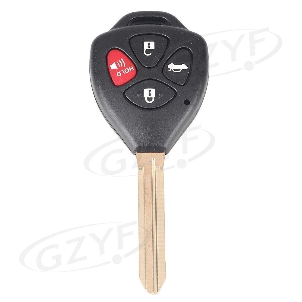 Uncut Replacement Shell Remote key Case Fob 4 Button fit Toyota Camry 2007-2010